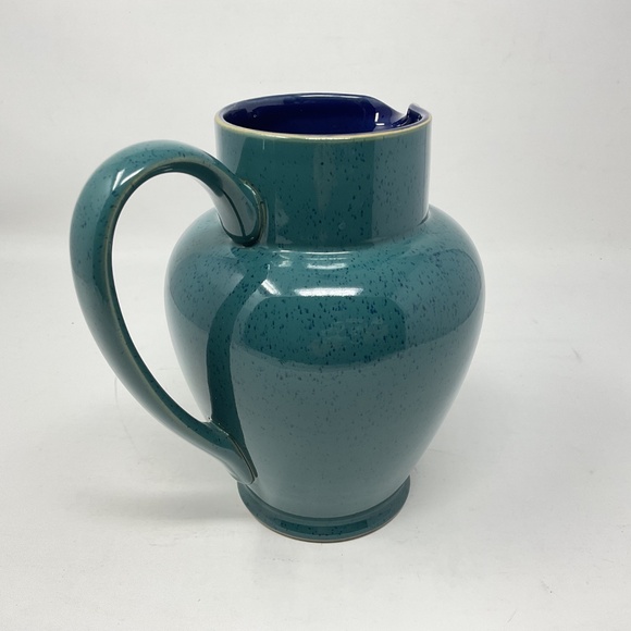 Denby Harlequin (retired) Stoneware 60 oz Blue Green Pitcher - Picture 5 of 11